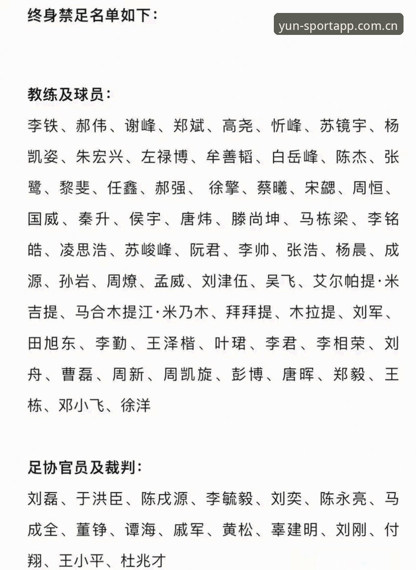 中国足球反腐风暴实用指南——从禁足名单看行业生态重构
